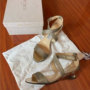 Jimmy Choo Gold Heels Elegant Design